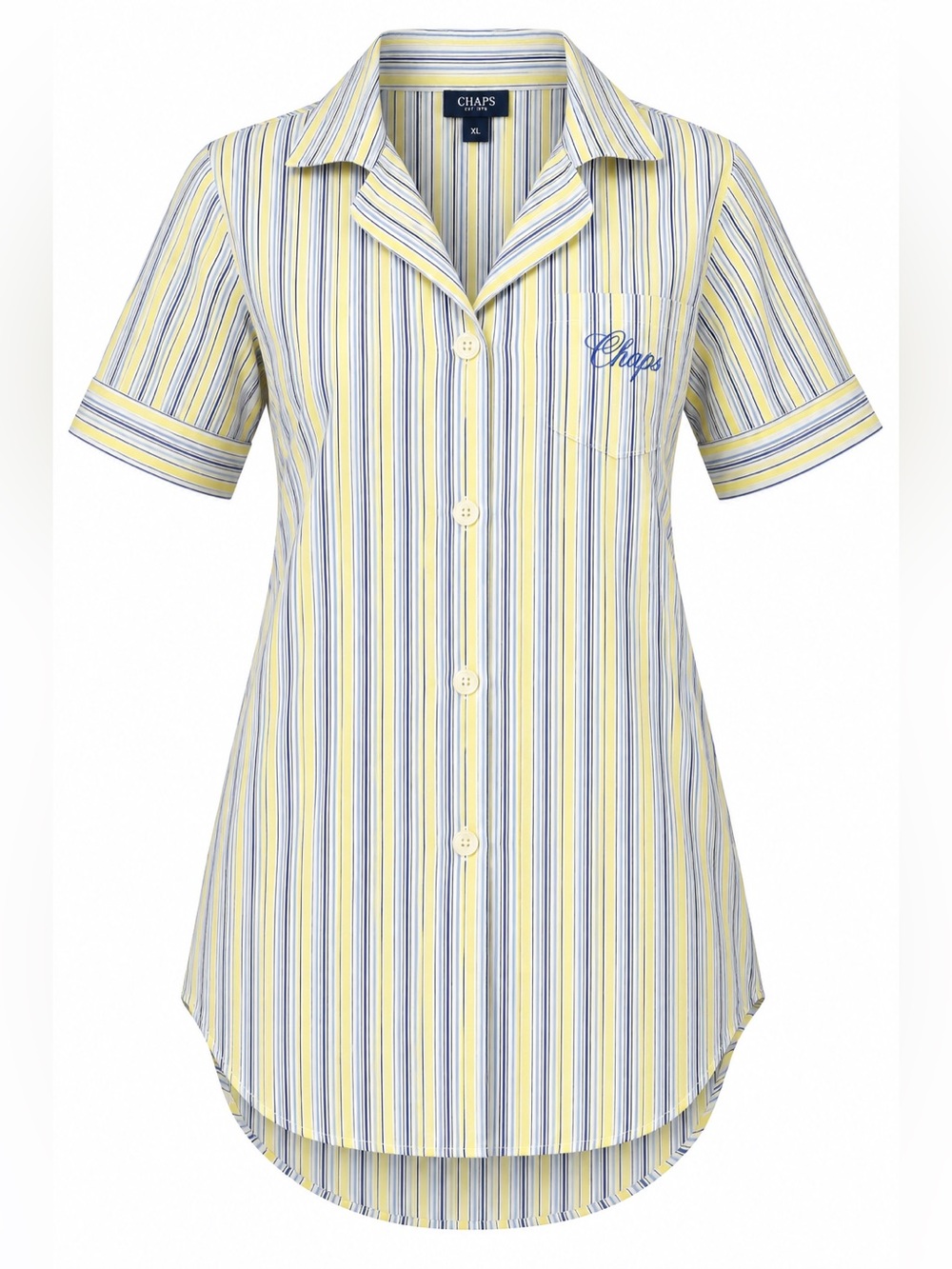 Chaps Women’s XL Striped Longline Tunic Button Front Shirt NWT